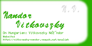 nandor vitkovszky business card